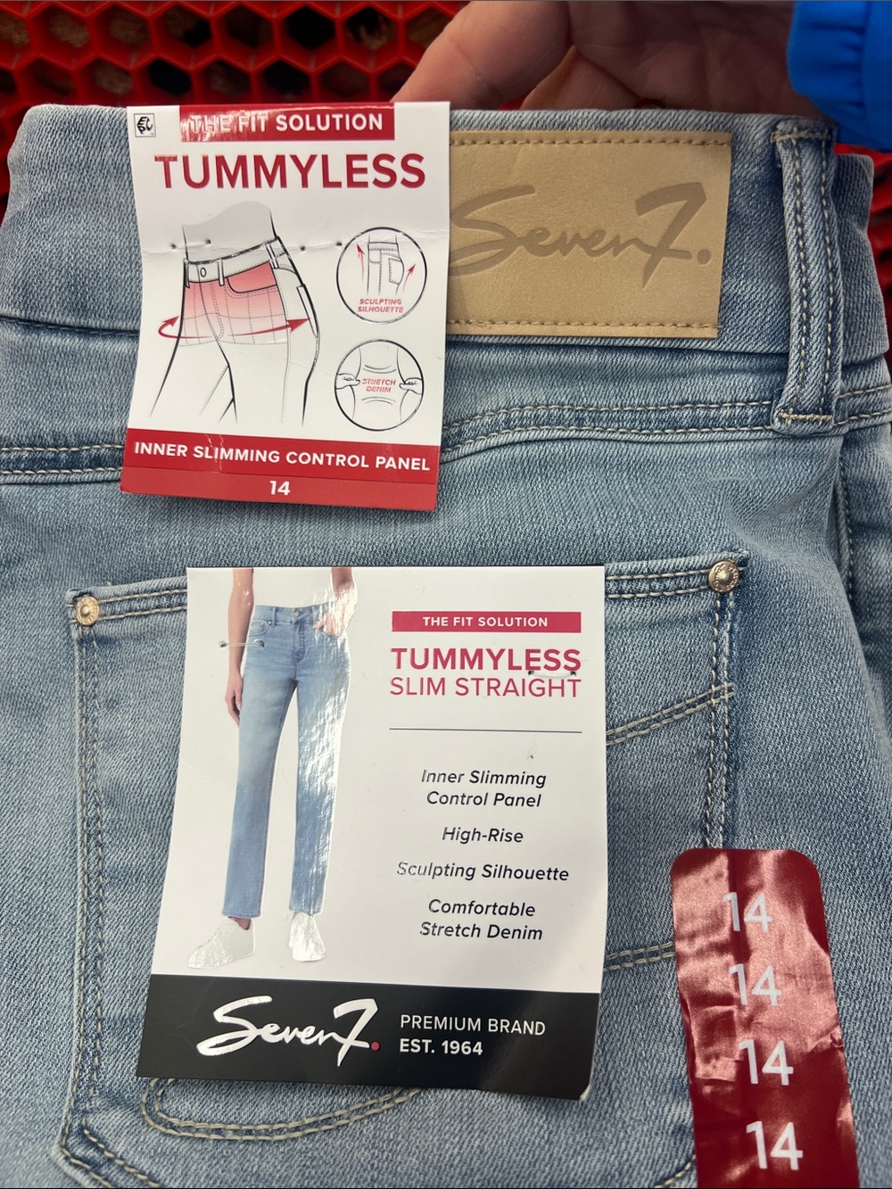 Seven7 Slim Straight Tummyless Jeans in Light Blue